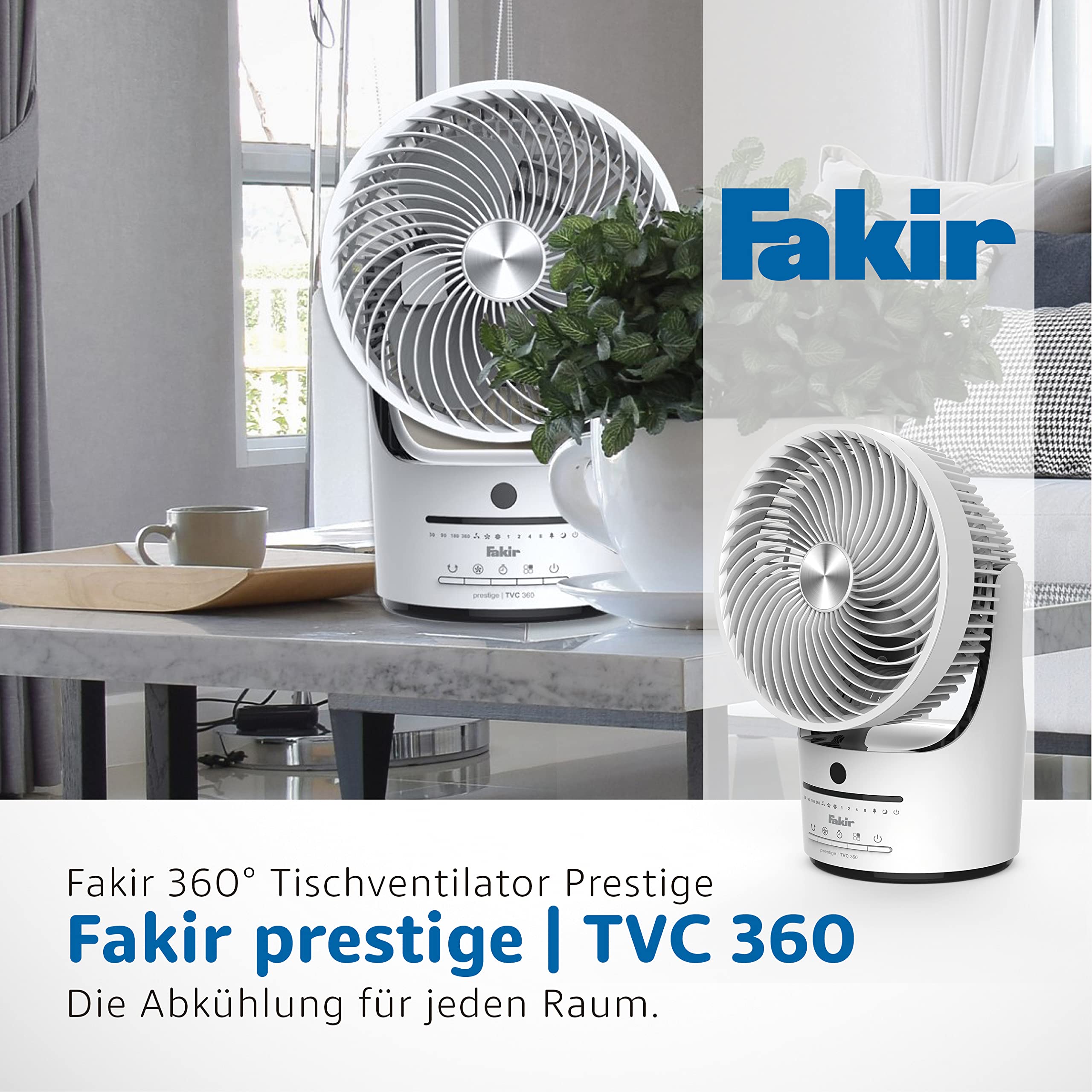 fakir-prestige-tvc-360-tischventilator-45w-wei-schwarz image 2