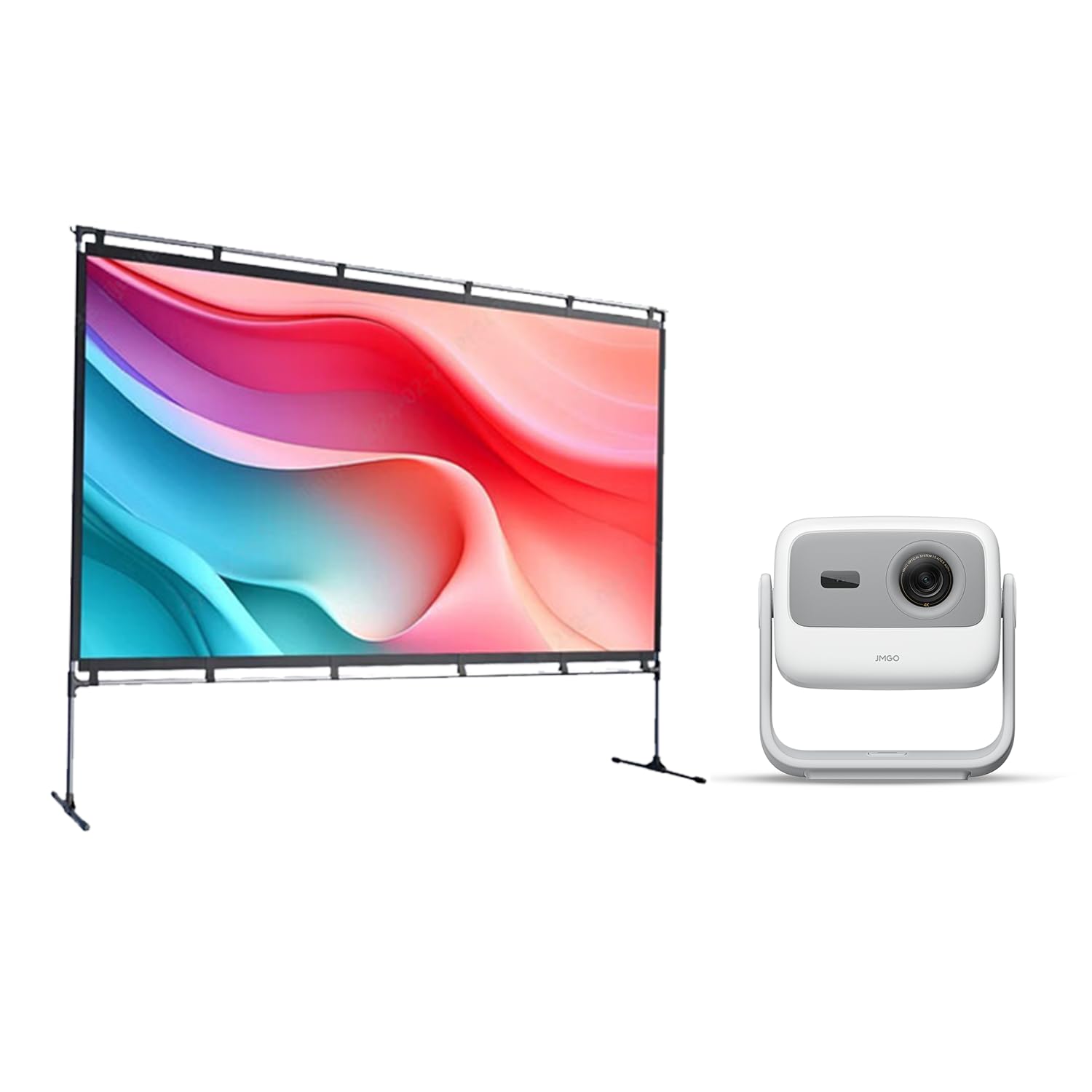 jmgo-n1s-4k-mini-beamer-mit-100-zoll-projektorleinwand image 1