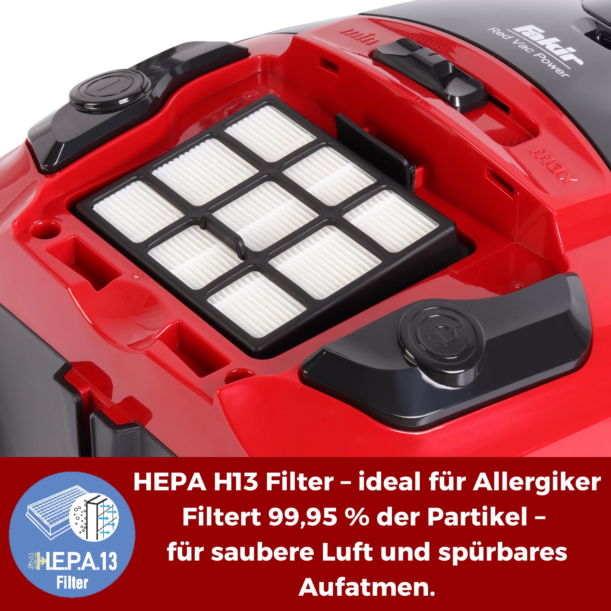 fakir-red-vac-power-staubsauger-mit-beutel-700-w-rot image 4