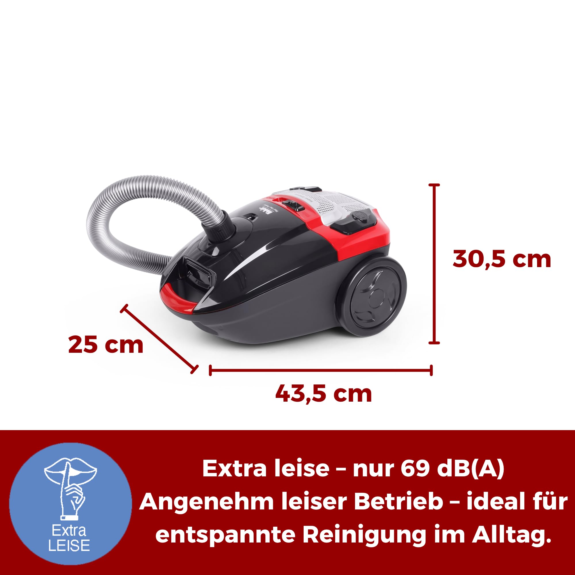 fakir-red-vac-power-staubsauger-mit-beutel-700-w-rot image 2