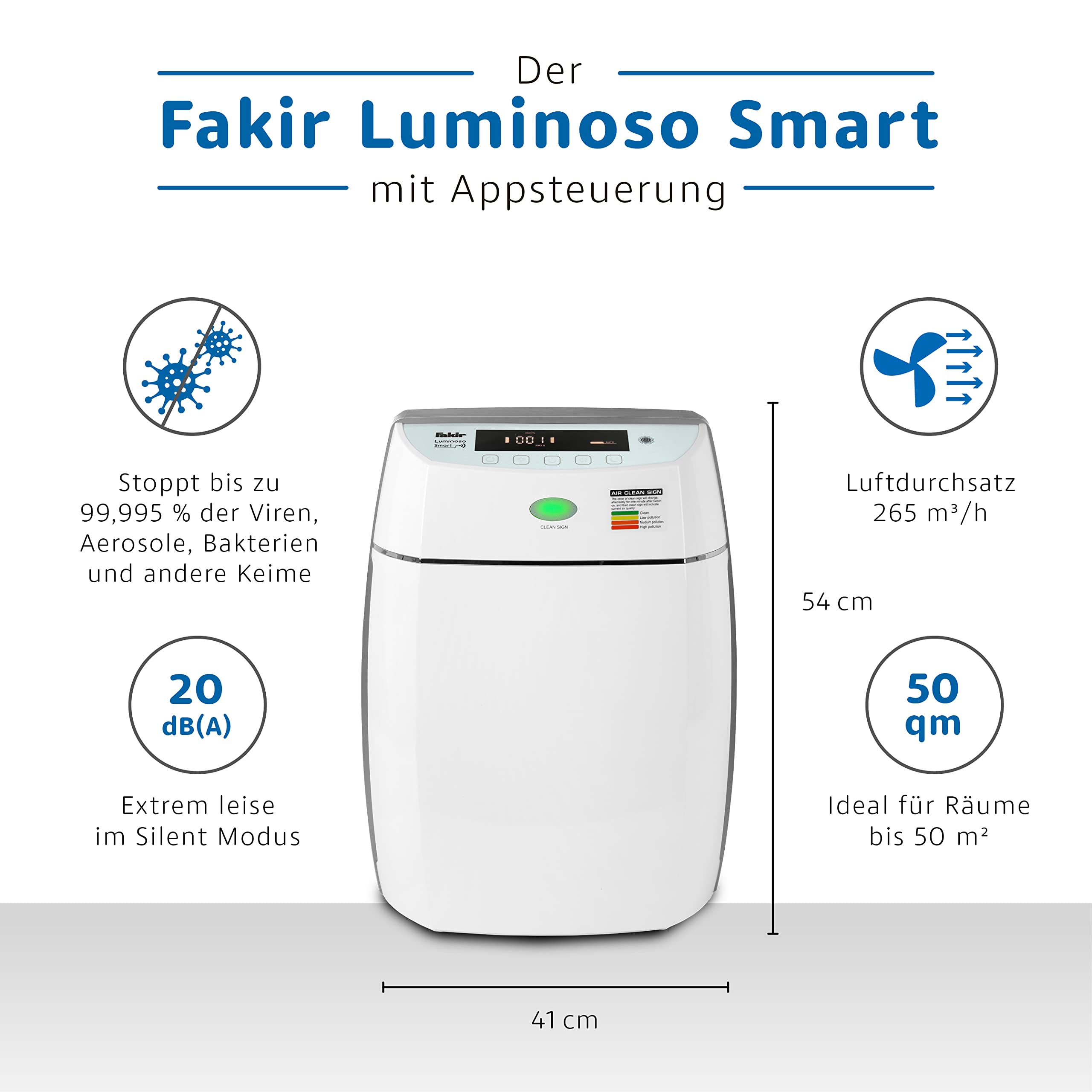 fakir-luminoso-smart-luftreiniger-hepa-h14-50m image 3