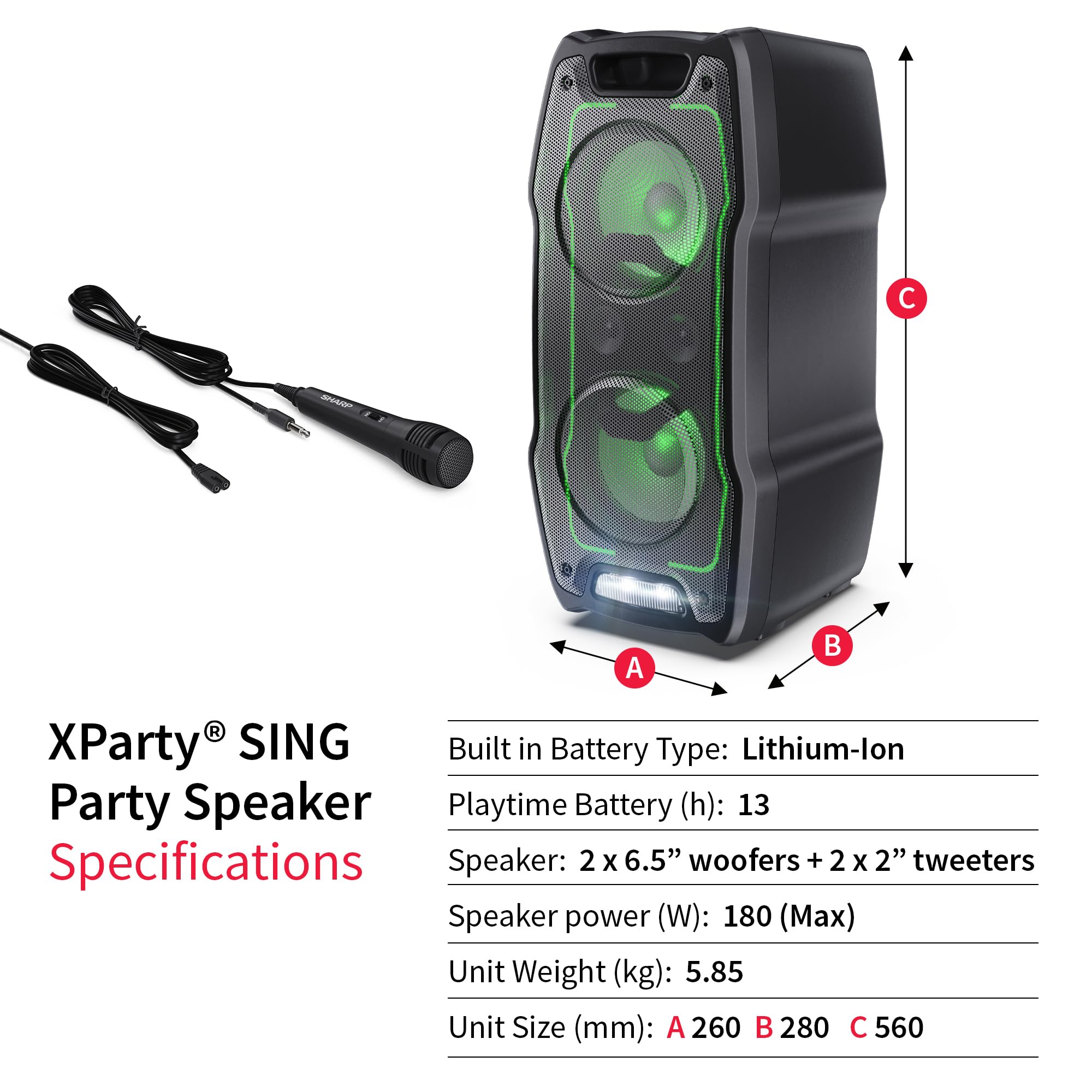 sharp-ps-931-party-lautsprecher-180w-bluetooth-karaoke image 5