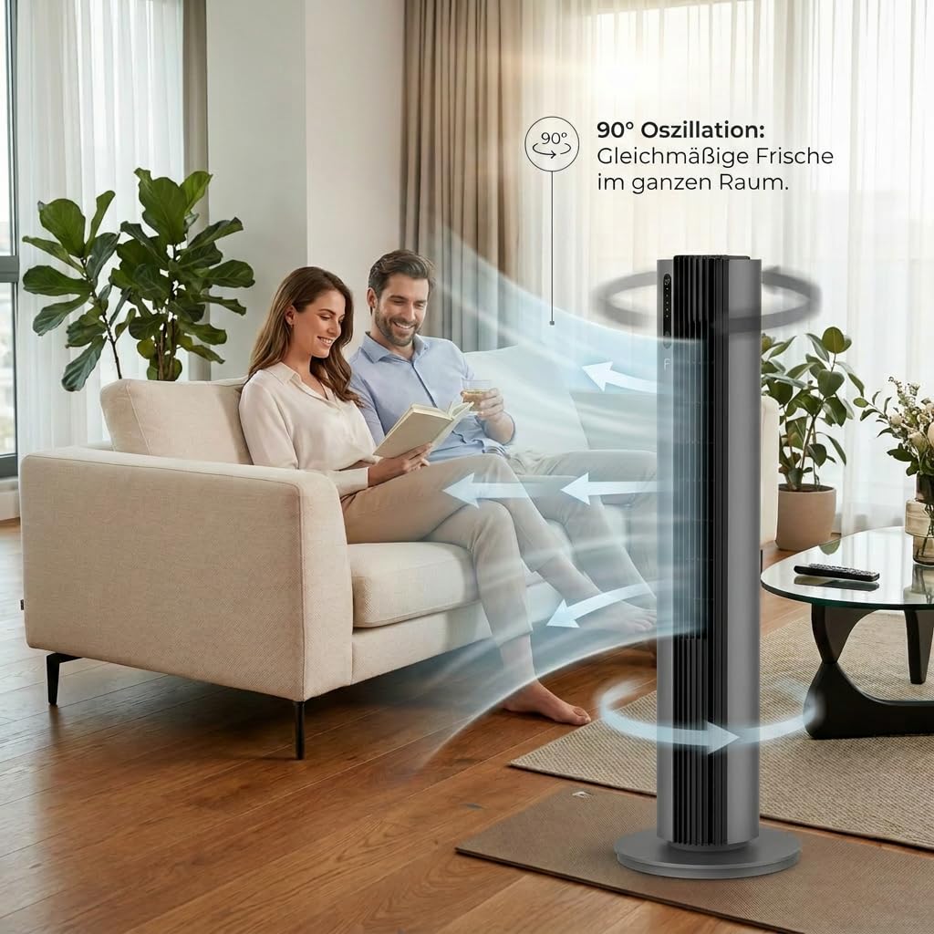 fakir-tv-640-turmventilator-anthrazit-leise-32-db image 5