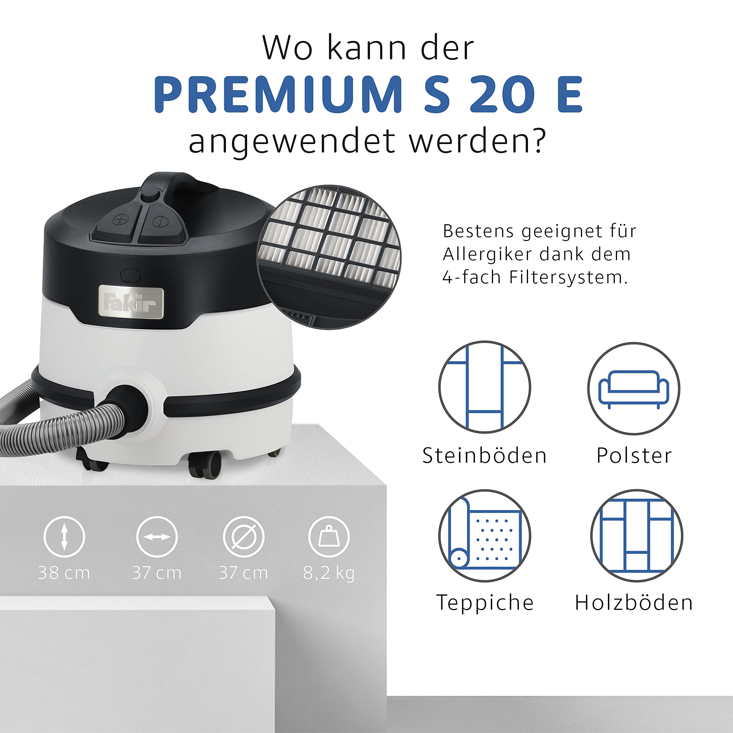 fakir-premium-s-20-e-kesselsauger-800w-hepa-15l image 4