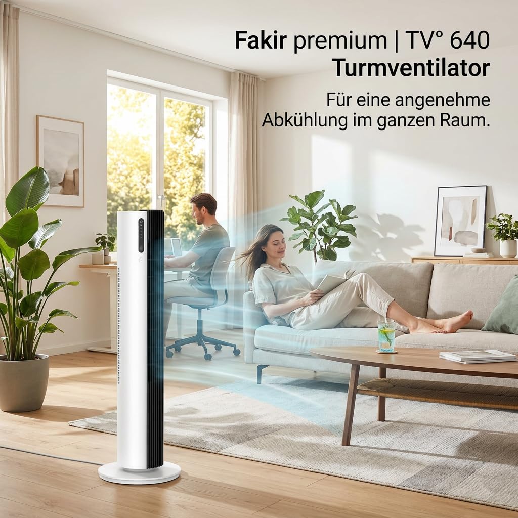 fakir-tv-640-turmventilator-wei-schwarz-leise-32-db image 4