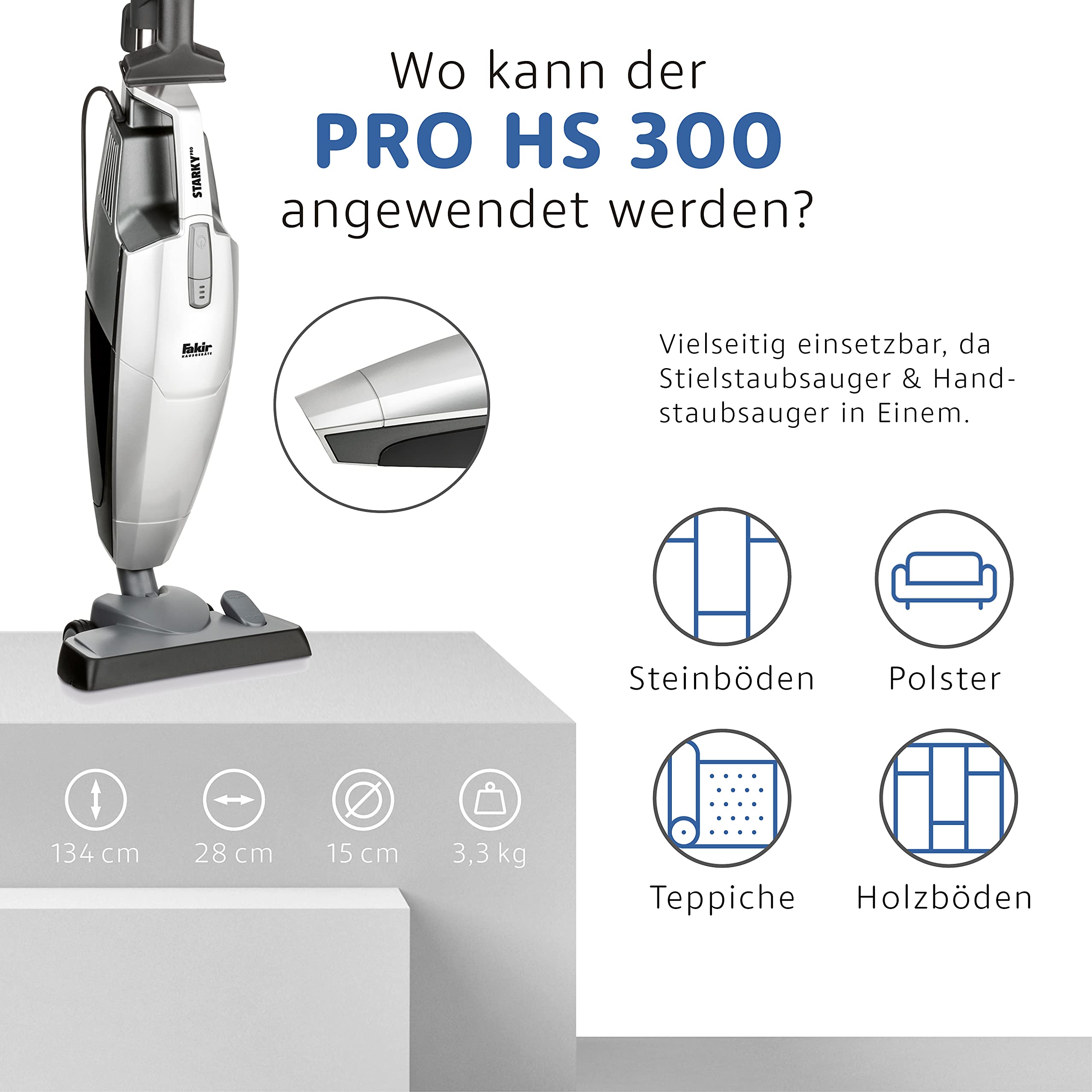 fakir-starky-pro-hs-300-stielstaubsauger-700w-beutellos image 4