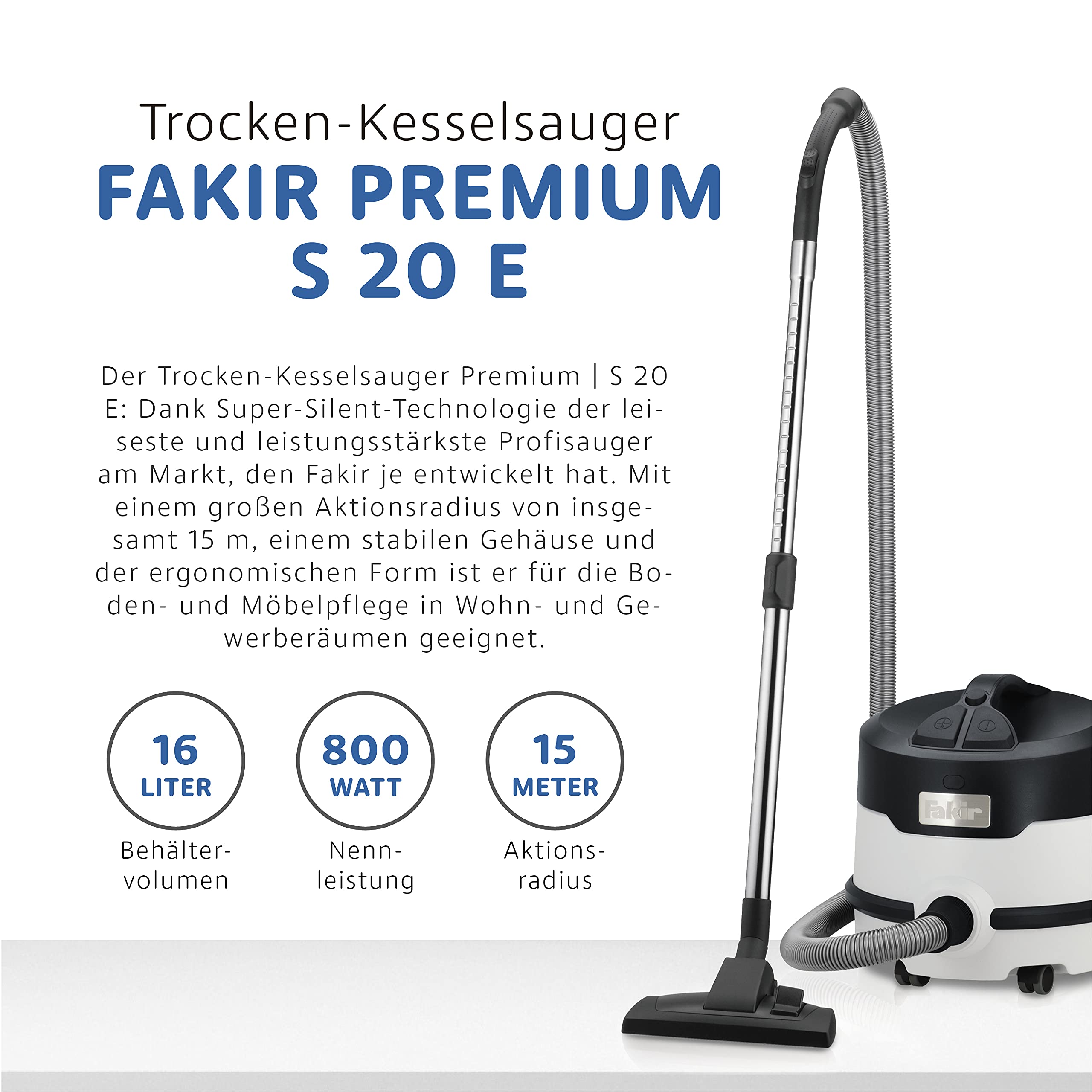 fakir-premium-s-20-e-kesselsauger-800w-hepa-15l image 3