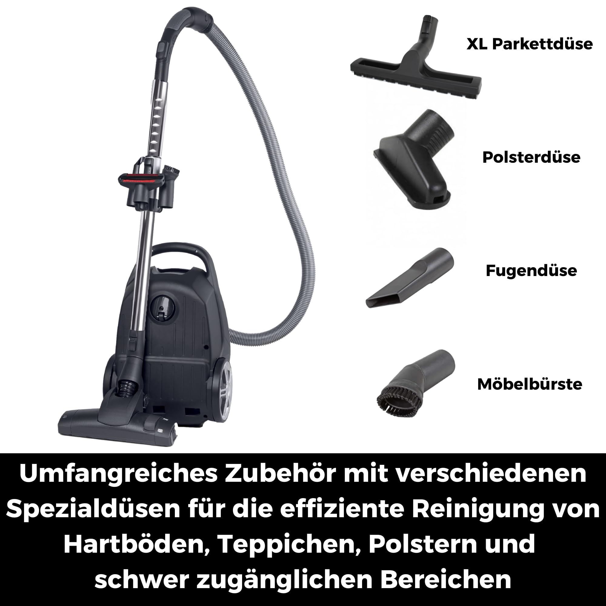 fakir-black-vac-power-ts-790-staubsauger-800w-3l image 8