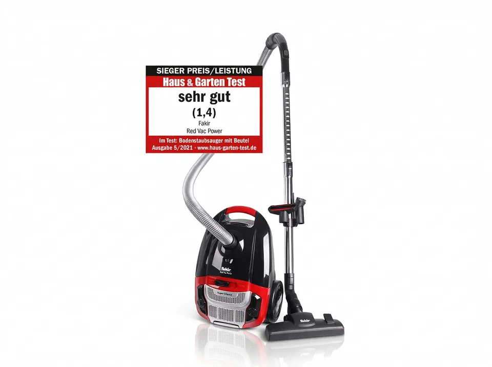 fakir-red-vac-power-staubsauger-mit-beutel-700-w-rot image 1